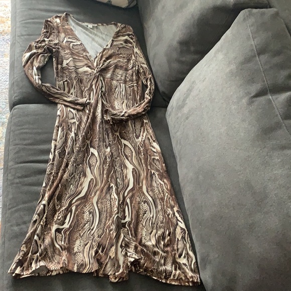 Chetta B jersey dress wood pattern sz 10 - Picture 12 of 14